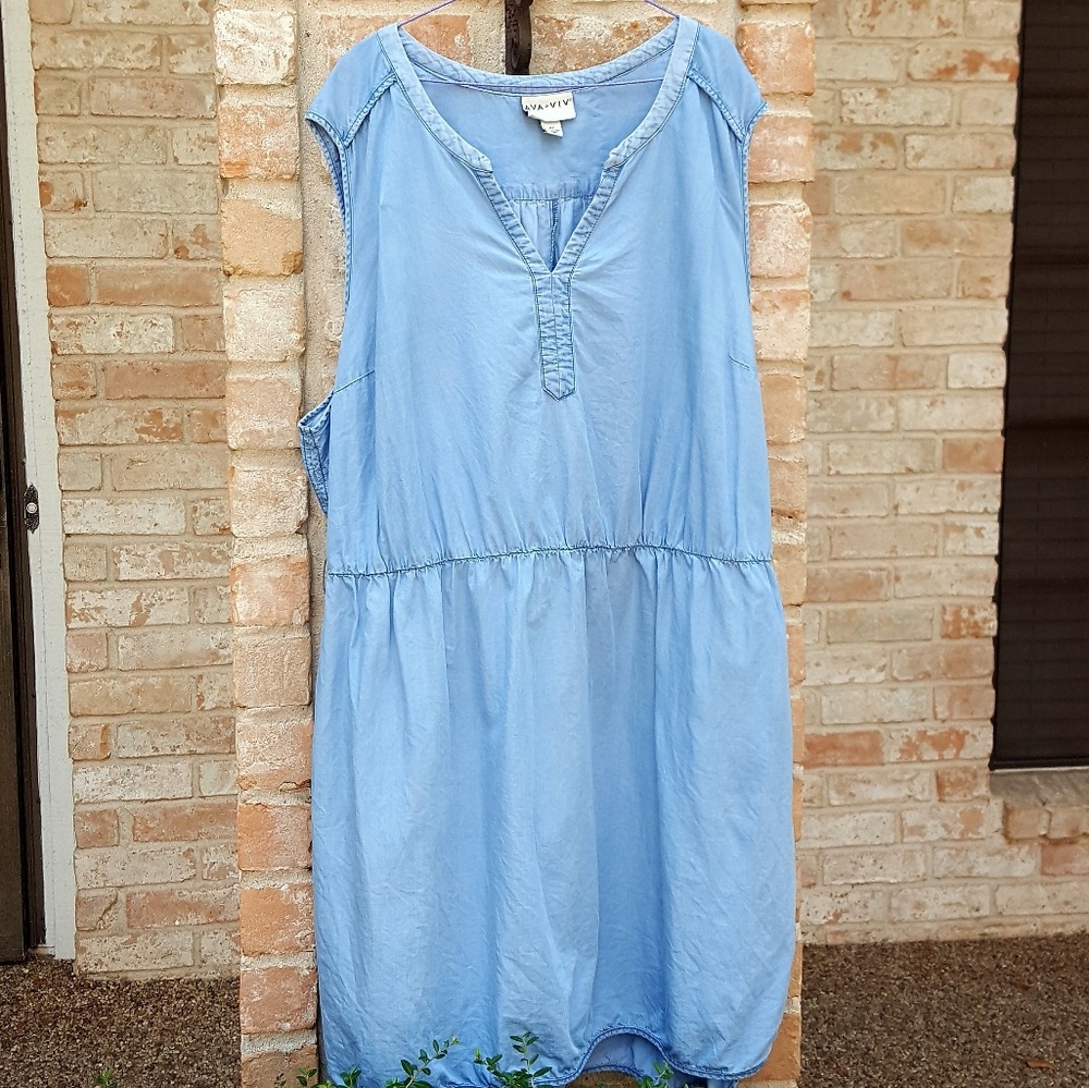 Ava & Viv | chambray shirt dress 4X